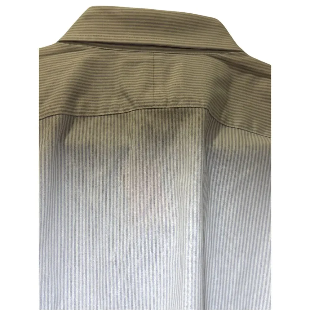 Banana Republic Tailored Slim Fit Dress Shirt Pinstripe L EUC